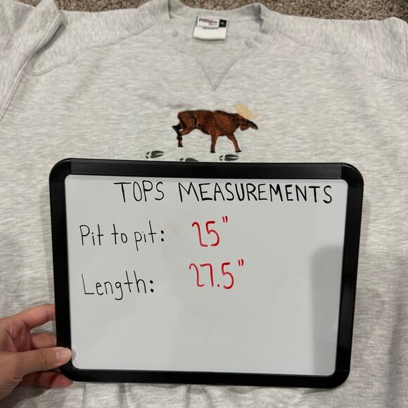 VTG 90s Men's Grey Badger Sport Moose Tracks Wilderness Crewneck Sweatshirt XL - Picture 6 of 6